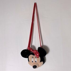 Disney Plush Minnie Mouse Head Purse Shoulder Bag Cross Body Bag